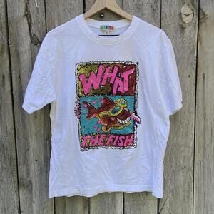 Vintage Cartelo Fish Tropical Vacation Relax Colorful 100 Cotton T Shirt L Large